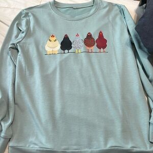 Sage Green size L chicken sweatshirt